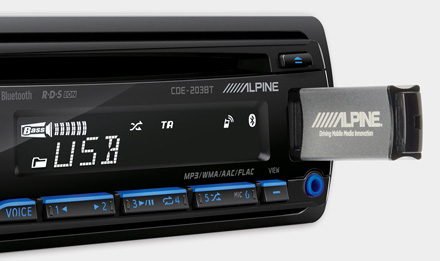 Alpine Alpine Autoradio CDE-203BT Bluetooth Sinto lettore CD 4X50W Ingresso USB 1DIN 